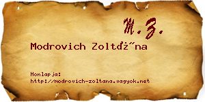 Modrovich Zoltána névjegykártya